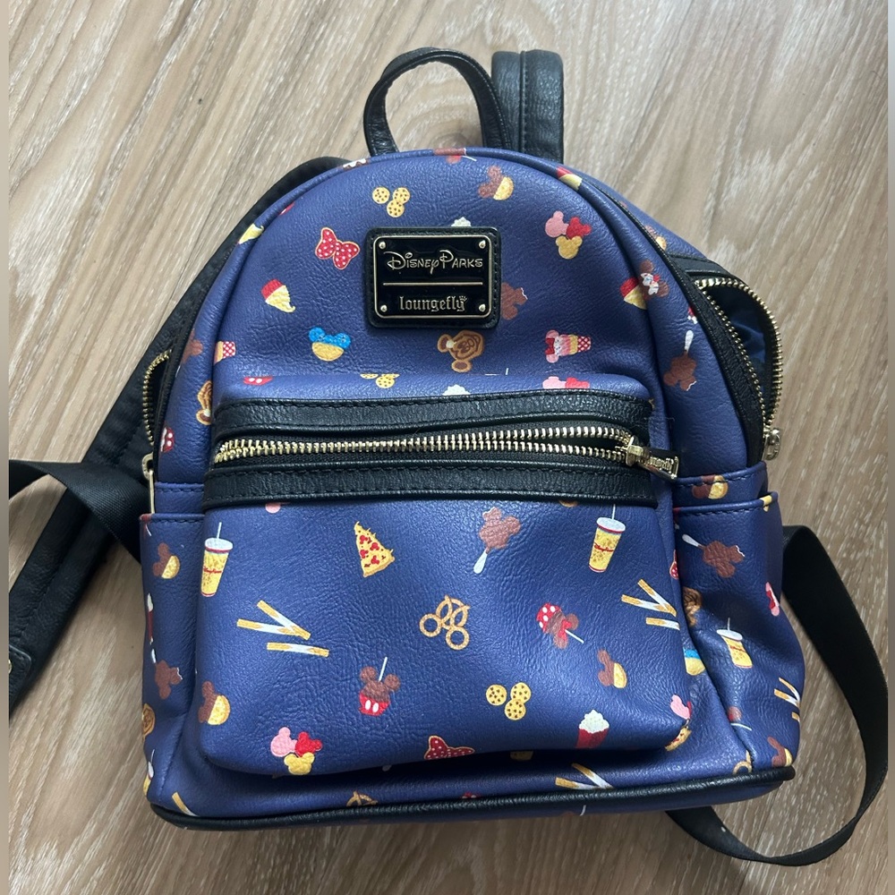Loungefly Disney Navy Blue Foods Mini Backpack